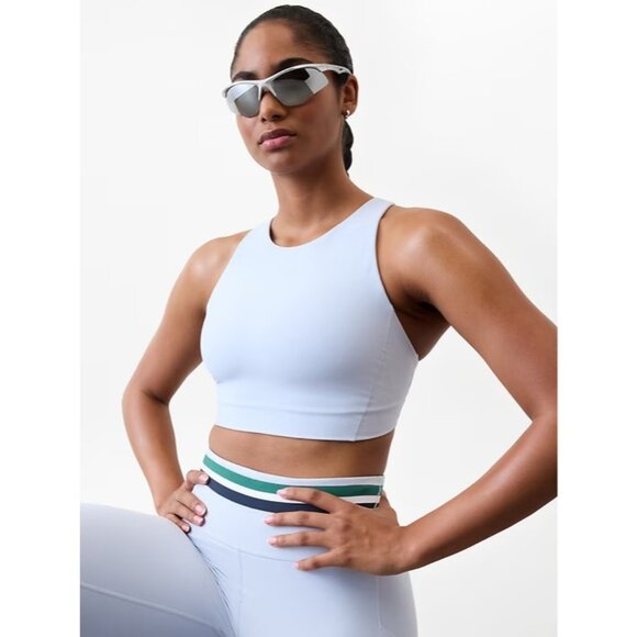 New Athleta M Flex Spacer Tipped Bra Gossamer Blue Medium D-DD - Picture 2 of 5